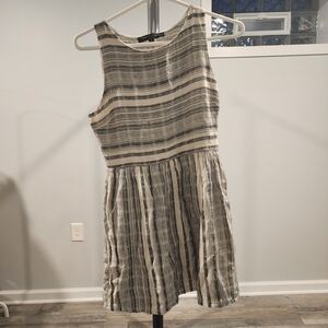 One Clothing Gray and White Striped Mini Dress